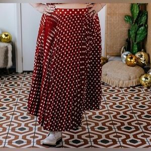 Vada Winter Rust Brown Polka Dot Skirt